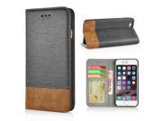 Cross Pattern Horse Skin Flip Magnetic Switch Leather Case Stand Cover with Card Slot for iPhone 6 4.7 inch Grey