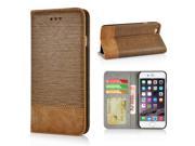 Cross Pattern Horse Skin Flip Magnetic Switch Leather Case Stand Cover with Card Slot for iPhone 6 4.7 inch Light Brown
