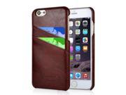 High Quality Oil Wax Leather Back Case with Card Slot for iPhone 6 4.7 inch Brown