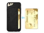 Unique TPU and Leather Protective Back Case with Card Slot for iPhone 6 4.7 inch Black