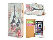 Retro Pictures Pattern Leather Stand Wallet Case For iPhone 6 4.7 inch Iron Tower