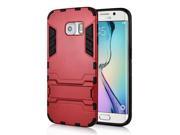 Cool Solid Iron Bear Design Hybrid PC and TPU Stand Case for Samsung Galaxy S6 Edge Red