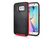 Cool Black Soft TPU Back PC Frame Phone Case Cover For Samsung Galaxy S6 Edge Red