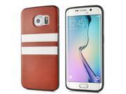 Stripes Design Soft TPU Phone Bag Case Back Cover For Samsung Galaxy S6 Edge Brown
