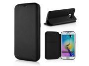 Hoco Crystal Series Ultra Slim Soft Stitching PU Leather Card Holder Stand Case Cover For Samsung Galaxy S6 Edge Black