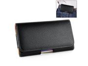 Fashion Universal Litchi Grain Horizontal Leather Pouch Holster with Belt Clip for Samsung Galaxy S6 G920 S6 Edge S5 Black