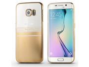 Luxury Transparent Clear Plated Soft TPU Back Case Cover For Samsung Galaxy S6 Edge Half Transparent Half Gold