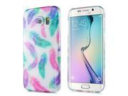 Cute Cartoon Glitter Bling Colorful Feather Soft TPU Back Case Cover For Samsung Galaxy S6 Edge