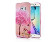 Unique Cartoon Style Pink Tree Pattern Ultra Thin TPU Soft Back Case Cover For Samsung Galaxy S6 Edge