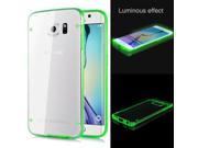 Simple Luminous Transparent TPU and PC Hybrid Case Cover for Samsung Galaxy S6 Edge Green