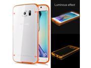 Simple Luminous Transparent TPU and PC Hybrid Case Cover for Samsung Galaxy S6 Edge Orange