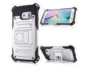 Strong Armor TPU and PC Stand Case for Samsung Galaxy S6 Edge Silver