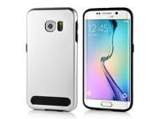 Fashion Aluminum Metal And TPU Anti Skid Back Cover Case For Samsung Galaxy S6 Edge Silver