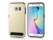 Fashion Aluminum Metal And TPU Anti Skid Back Cover Case For Samsung Galaxy S6 Edge Gold
