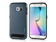 Fashion Aluminum Metal And TPU Anti Skid Back Cover Case For Samsung Galaxy S6 Edge Dark Blue