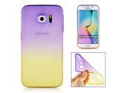 Charming Color Gradient Transparent Clear Colorful TPU Back Case Cover For Samsung Galaxy S6 Edge Yellow And Purple
