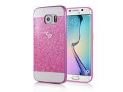 Ultra thin Glittering Powder TPU Protective Case for Samsung Galaxy S6 Edge Pink