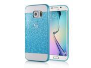 Ultra thin Glittering Powder TPU Protective Case for Samsung Galaxy S6 Edge Blue