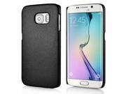 Fashion Litchi Grain Leather Coated Protective Back Cover for Samsung Galaxy S6 Edge Black