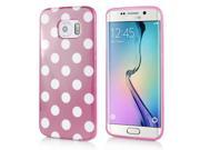 Polka Dots Soft Jelly TPU Gel Protective Case Cover For Samsung Galaxy S6 Edge Pink