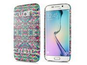 Pink and Green Tribe Design Shinning Glittering Powder TPU Case for Samsung Galaxy S6 Edge