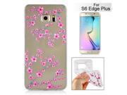 Elegant Transparent Colorful Flower Soft TPU Case Back Cover For Samsung Galaxy S6 Edge Plus
