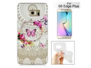Elegant Transparent Colorful Flower Ring Soft TPU Case Back Cover For Samsung Galaxy S6 Edge Plus