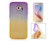 Luxury Transparent Clear Colorful Brushed Straight Lines Design TPU Back Case Cover For Samsung Galaxy S6 G920 Purple And Yellow