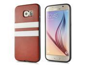 Stripes Design Soft TPU Phone Bag Case Back Cover For Samsung Galaxy S6 G920 Brown