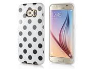 Polka Dots Soft Jelly TPU Gel Protective Case Cover For Samsung Galaxy S6 G920 White