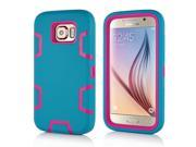 Cool Silicone and PC Hybrid Case Cover for Samsung Galaxy S6 G920 Magenta Blue