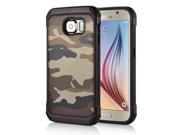 Stylish Camouflage Design Hybrid 2 In 1 TPU And PC Protective Back Cellphone Case Cover For Samsung Galaxy S6 G920 Brown