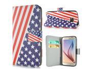 New Arrive Fashion Colorful Drawing Printed Stars And Stripes PU Leather Flip Wallet Stand Case With Card Slots For Samsung Galaxy S6 G920