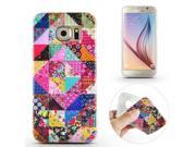 Fashion Colorful Drawing Printed Flower Triangles Soft TPU Back Case Cover For Samsung Galaxy S6 G920