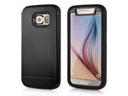 Shockproof Silicone and PC Protective Hard Case with Touch Screen Film for Samsung Galaxy S6 G920 Black
