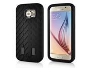 Solid Tyre Grain Black Silicone and PC Hybrid Case for Samsung Galaxy S6 G920 Black