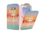 Colorful Sunset Pattern Up Down Open Wallet Card Slot Holder PU Leather Case Cover For Samsung Galaxy S6 G920