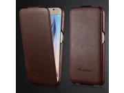 Funky Litchi Grain Vertical Flip Genuine Leather Case for Samsung Galaxy S6 G920 Brown