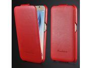 Funky Litchi Grain Vertical Flip Genuine Leather Case for Samsung Galaxy S6 G920 Red