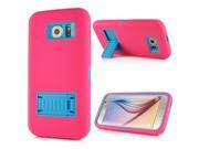 Hybrid Silicone and PC Stand Protective Back Case for Samsung Galaxy S6 G920 Blue Magenta