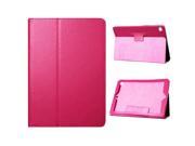 Lychee Grain Flip Stand Leather Smart Cover Case With Wake Sleep Function for iPad Air 2 Magenta