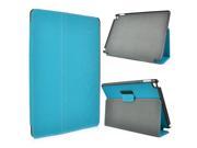 Unique Two Folded Wake Sleep Leather Flip Stand Denim Fabric Case for iPad Air 2 Blue