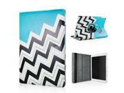 360 Degree Rotation Design Anchor Oblique Wave Pattern Stand Leather Smart Case for iPad Air 2 iPad 6 Blue