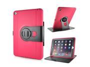 Shockproof 360 Degree Rotation Stand PC Case with Touch Through Screen Protector for iPad Air 2 iPad 6 Magenta