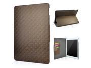Maze Pattern Flip Stand Leather Wake Sleep Smart Cover Case with Card Slots for iPad Air 2 iPad 6 Bronze