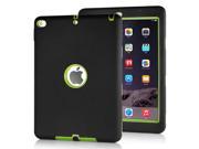 Newest Heavy Duty Shockproof Rugged Armor Hybrid Plastic And Silicone Defender Case Back Cover For iPad Air 2 iPad 6 Black And Green