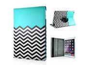 360 Degree Rotation Design Wave Pattern Stand Leather Smart Case for iPad Air 2 iPad 6 Green