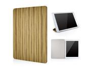 Wood Grain Transparent Back Sleep Wake Stand Folio Leather Case For iPad Air 2 iPad 6 Brown