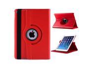 360 Rotating Folio Lychee Grain Wake Sleep Leather Flip Swivel Stand Case Cover With Elastic Belt For iPad Air 2 iPad 6 Red