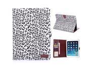 Leopard Pattern Stand Folio Dormancy Leather Case With Card Slots For iPad Air 2 iPad 6 White